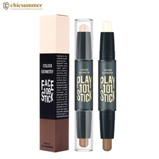 Chicsummer 2 in 1 คอนซีลเลอร์สติ๊ก ไฮไลท์ คอนทัวร์ เนื้อครีม สองหัว สําหรับผู้หญิง K4L4