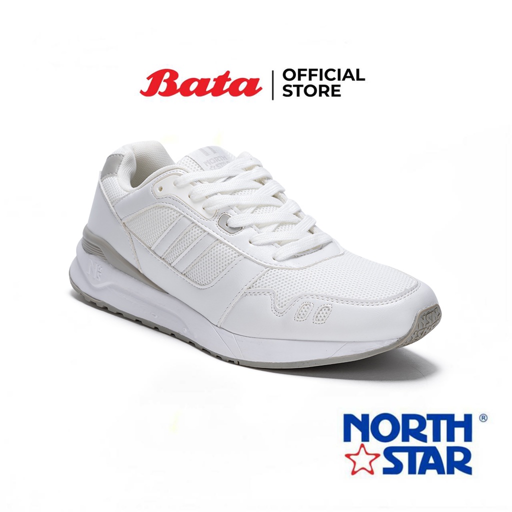 Bata บาจา ยี่ห้อ North Star รองเท้าผ้าใบแบบผูกเชือก สนีคเกอร์แฟชั่น Men Sneakers สำหรับผู้ชาย รุ่น HUGO สีขาว 8291045