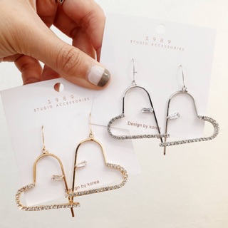 ต่างหูหัวใจ พร้อมส่งทั้ง 2 สี