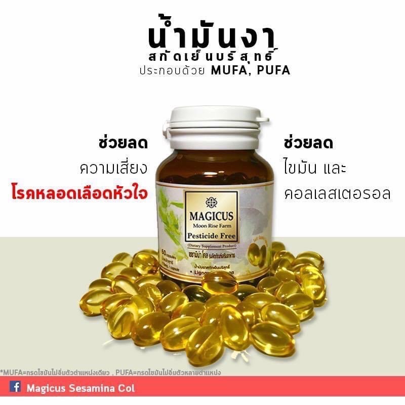 Magicus Sesamina Col (มาจิคัส):น้ำมันงาสกัด60แคปซูล
