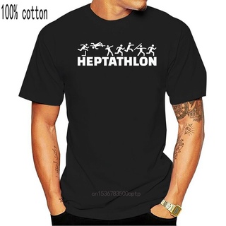 เสื้อยืดลําลอง ผ้าฝ้าย แขนสั้น คอกลม พิมพ์ลาย Heptathlon แฟชั่นสําหรับผู้ชายS-5XL