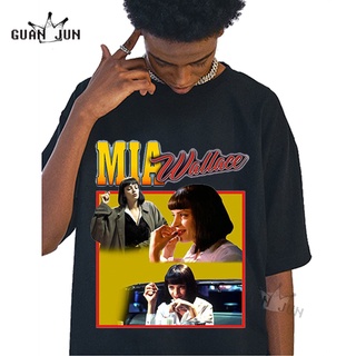 เสื้อยืด พิมพ์ลายภาพยนตร์ Mia Wallace ทรงหลวม สไตล์ฮาราจูกุ 2022S-5XL