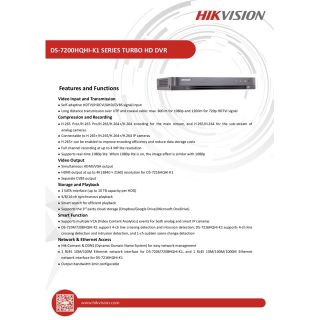 เครื่องบันทึกภาพ Hikvision 8CH.4MP  DS-7208HQHI-K1