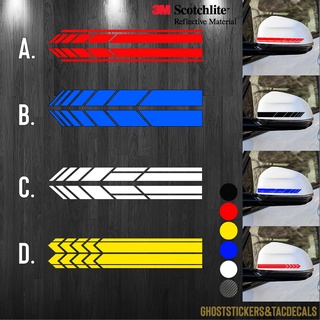 สติกเกอร์สะท้อนแสง 3M ตกแต่งกระจกมองข้างรถยนต์+แบบไม่สะท้อนแสง