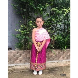 ชุดสไบเด็กผู้หญิงคู่กับผ้าถุงหน้านางยาวสำเร็จรูป ทางร้านขายแยกนะคะ ลูกค้าสามารถเลือกผ้าถุงเองได้ค่ะ