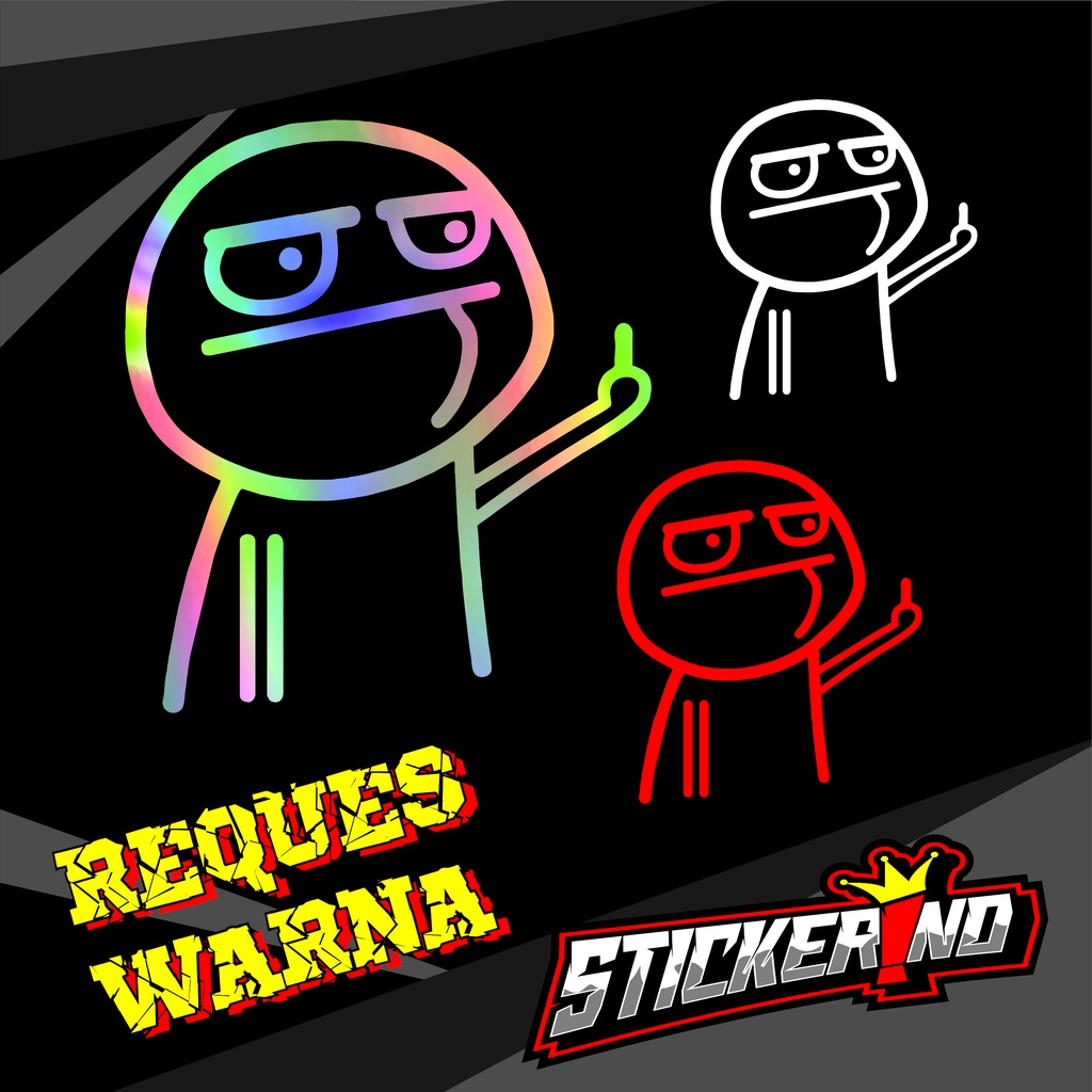 สติ๊กเกอร์ตัดสติ๊กเกอร์ ANIMATION MIDDLE FINGER EMOJI FUCEK สติ๊กเกอร์