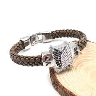 อะนิเมะผ่าพิภพไททัน เสน่ห์ สร้อยข้อมือ Shingeki No Kyojin คอสเพลย์ Unisex หนัง สร้อยข้อมือ สายรัดข้อมือ