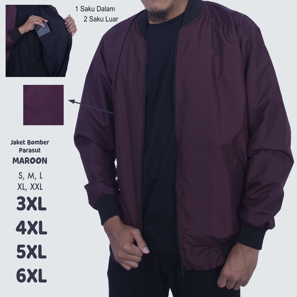 ชายร่มชูชีพรถจักรยานยนต์ Bomber Jacket จัมโบ้ขนาดใหญ่ SML XL XXL 3XL 4XL 5XL 6XL Parasite ราคา ถูกที่สุด ดีลบีเคเค แกลเลอรีภาพที่ 6