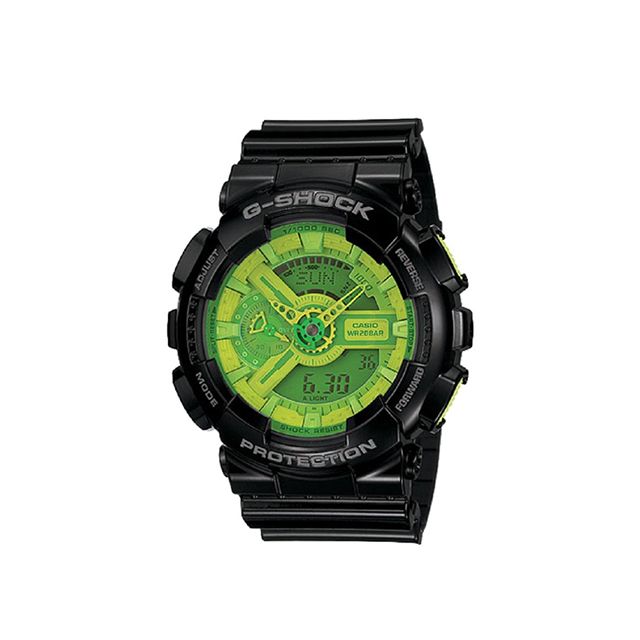 Casio G-Shock นาฬิกาข้อมือผู้ชาย สายเรซิ่น รุ่น GA-110B-1A3DR - Black/Green