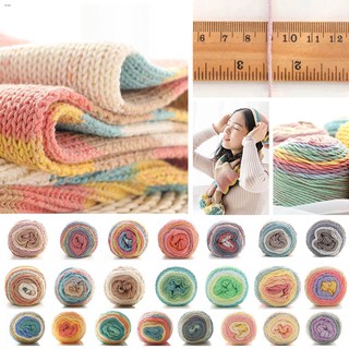 100g Wool Rainbow Color Hand-woven Cotton Yarn Soft Crochet Thick thread For Hand Knitting DIY