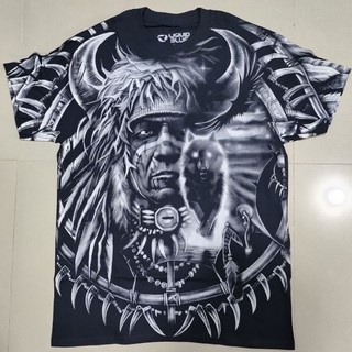 เสื้อยืด​งาน​ LIQUID BLUE OVP ลาย​ Indian ลายเต็มทั้งตัว