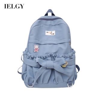 IELGY womens korean version cute bear large capacity backpack with bow