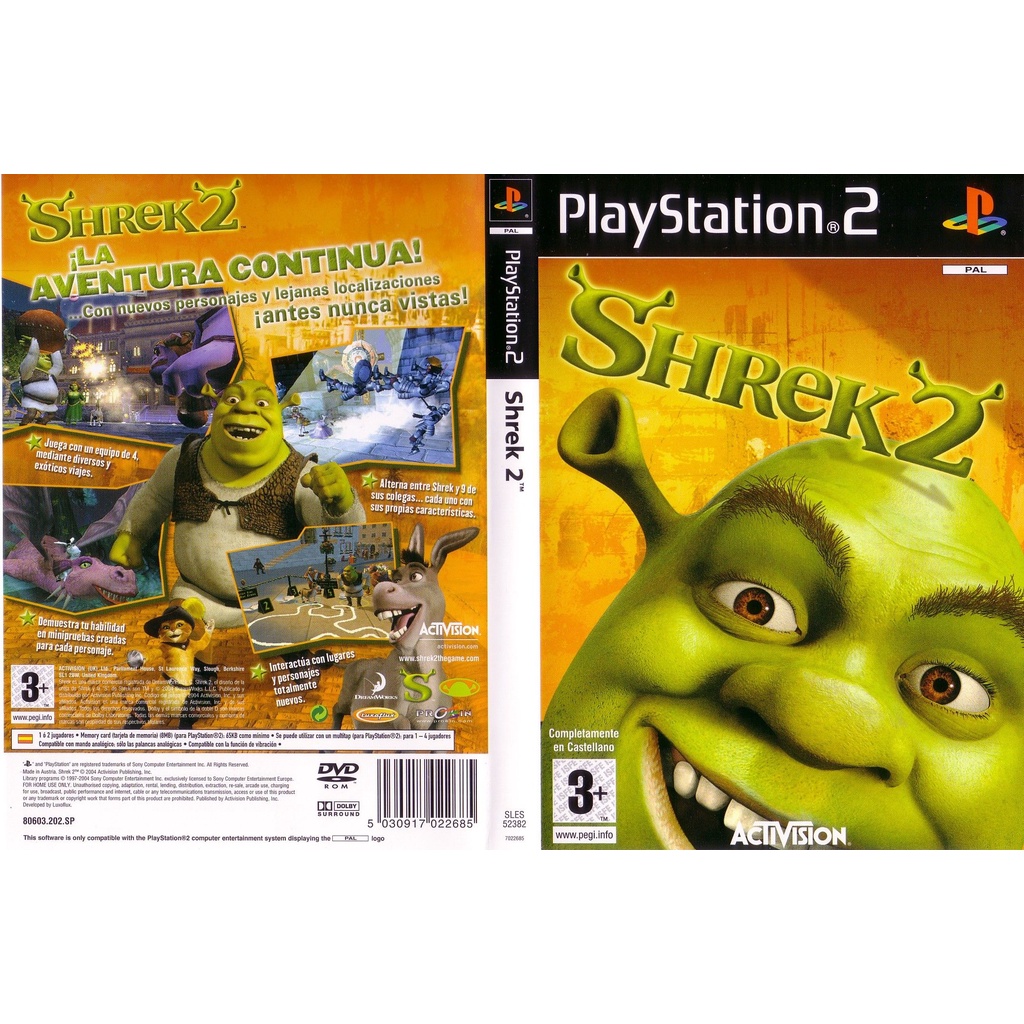 แผ่นเกมส์ PS2 DreamWorks Shrek 2   คุณภาพ ส่งไว (DVD)