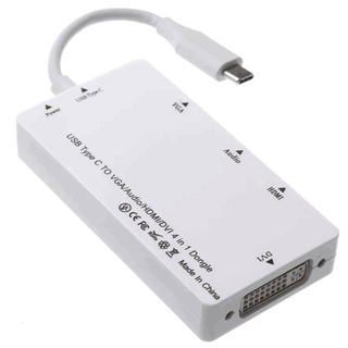 USB 3.1 Type C to VGA HDMI DVI Cable Adapter 4 in 1 (คุณภาพดี)