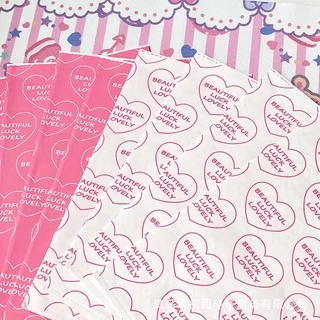 💥จัดส่งไว💥(PB-4)ถุงกระดาษสีชมพูขาวพิมพ์ลายหัวใจ