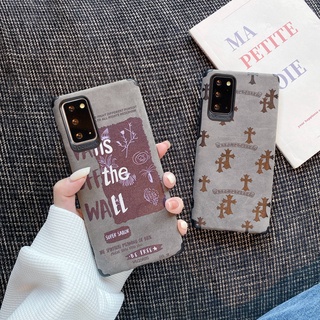 สตรีทแฟชั่น Crow heart VANS เคส Samsung Galaxy S22 Ultra S22Plus S21FE S21 Ultra S21Plus S20FE S20 Plus S20Ultra S10 Plus S8Plus S9Plus S10Lite Note8 Note9 Note10 Pro Note10Lite Note20 Ultra Case ใหม่ ขอบตรง เครื่องหนังนิ่ม นุ่ม เคส