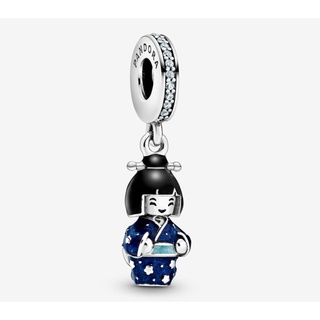 [พร้อมส่ง สินค้าแท้ 💯] Pandora Japanese Doll in Blue Kimono Dangle Charm