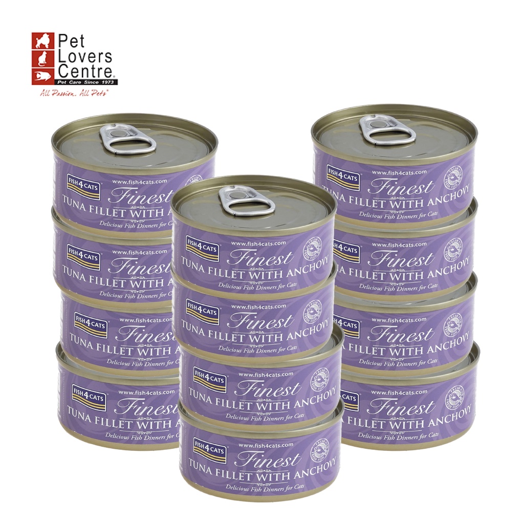 โปรตุนเพื่อแมว ! อาหารแมวเปียก สูตรพรีเมี่ยม  FISH 4 CATS  70 G.( 12 กระป๋อง )