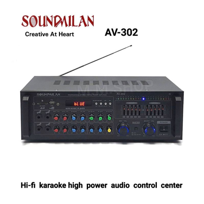 Soundmilan ขยายเสียง แอมป์ Professional Stereo Digital Power Amplifier รุ่น  AV-302