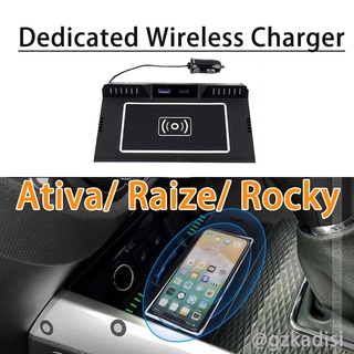 Perodua ATIVA Toyota Raize Daihatsu Rocky อุปกรณ์ชาร์จแบบไร้สาย QC3.0 type C