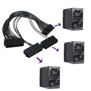 4 PIN PSU Power Supply + 3 Port 20 ATX 24 Pin Motherboard อะแดปเตอร์เชื่อมต่อสายเคเบิ้ล yxcbest