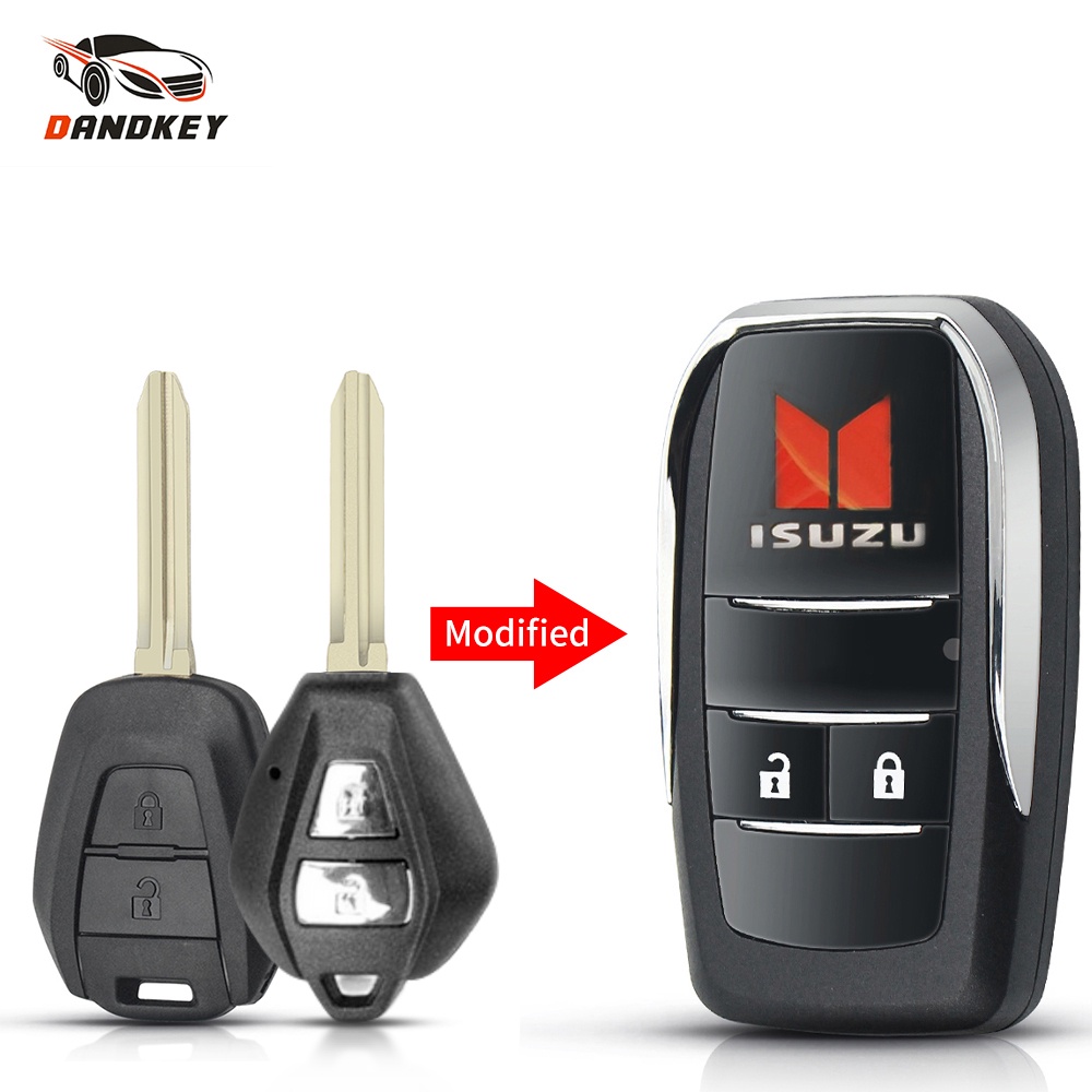Keyyou แท้ อะไหล่ปุ่มรีโมตกุญแจ 2 ปุ่ม แบบเปลี่ยน สําหรับ Isuzu D-Max TOY43