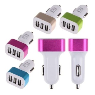 GS USB ที่ชาร์จติดรถยนต์ 3 พร้อม LED Ports Light