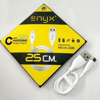 ENYX สายชาร์ตสั้น  Micro USB  2.1A   (EC-03 ) ** ชาร์จไฟได้รวดเร็ว เสถียร ตัดไฟได้อัตโนมัติ  ยาว 25 cm