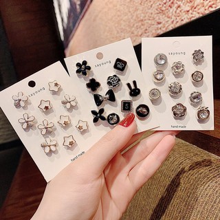 [AOER] 10 ชิ้น / เซ็ตกระดุมข้อมือกระดุมคอสไตล์เกาหลี