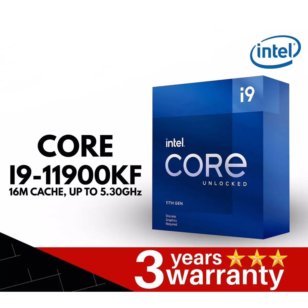 CPU (ซีพียู) 1200 INTEL CORE I9-11900KF 3.5 GHz รับประกัน 3 - Y