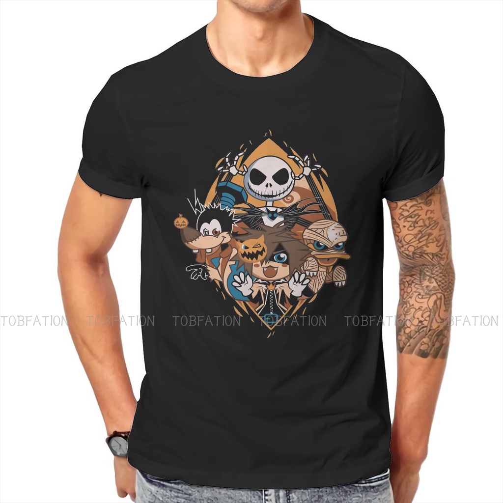 เสื้อยืด พิมพ์ลาย Kingdom Hearts Game This is Halloween สไตล์ฮาราจูกุ สําหรับผู้ชาย#39; s เสื้อยืดคอ