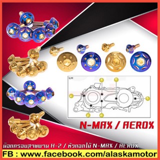 ชุดน็อตสแตนเลส ชุดครอบสายพาน​ มอเตอร์ไซค์รุ่น NMAX/AEROX (1 ชุด มี 6 ตัว)