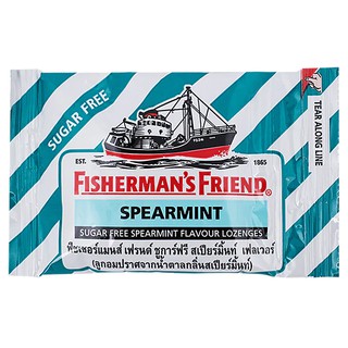 ฟิชเชอร์แมนส์ เฟรนด์ ลูกอมซูการ์ฟรีสเปียร์มินต์ 25กรัม Fishermans Friend Sugar Free Spearmint Candy 25g.