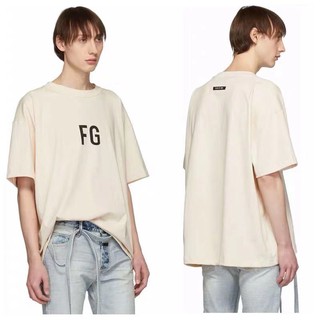 เสื้อยืดสีขาวFear of God ความกลัวของพระเจ้าใหม่ของผู้ชายและผู้หญิงเสื้อยืดหลวม F G ฝ้ายพิมพ์แขนสั้นเสื้อยืดS-4XL