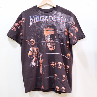 เสื้อวงMegadeth ลายโอเวอร์ปริ้น สไตล์วินเทจ สกรีนทั้งตัว ผ้านอก เสื้อOVP เสื้อโอเวอร์ไซส์ เสื้อวงดนตรีต่างประเทศ