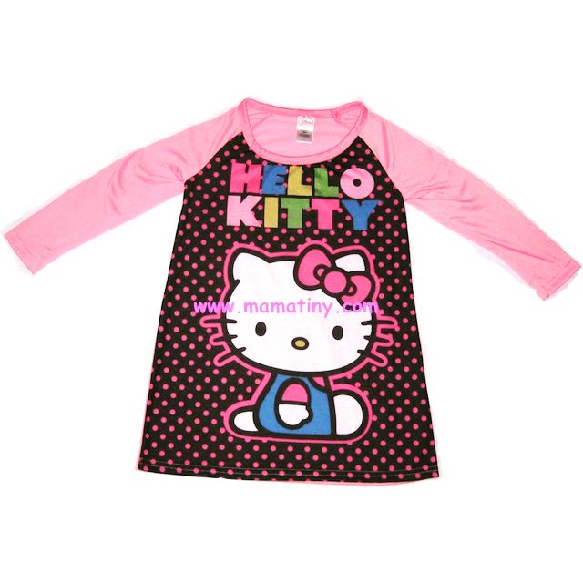 เสื้อแขนยาวเด็ก Hello Kitty เสื้อเด็กผู้หญิง ลายคิตตี้ สีชมพู เสื้อแขนยาวเด็ก เสื้อผ้าเด็ก Hello Kit