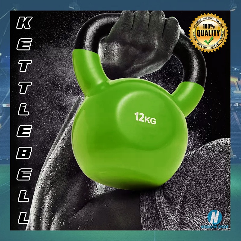 💣น้ำหนัก 14,16,18,20 kg.💣 เคตเทิลเบลหุ้มยาง Kettlebell ดัมเบลลูกตุ้ม ดัมเบลมีหูหิ้ว 💪