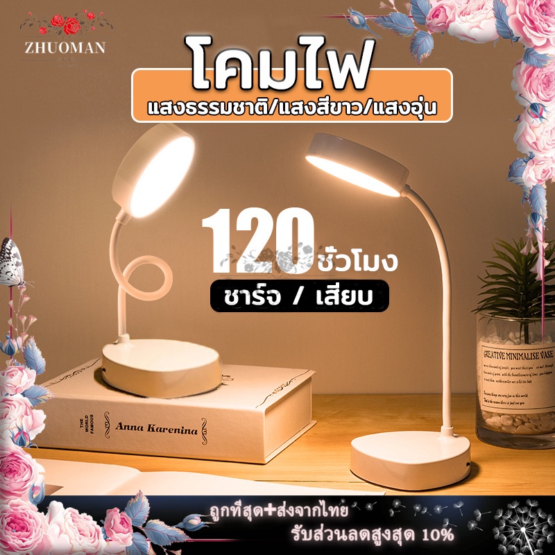 โคมไฟตั้งโต๊ะ โคมไฟหัวเตียง ไฟมินิมอล ปรับได้3 ระดับ พับเก็บได้