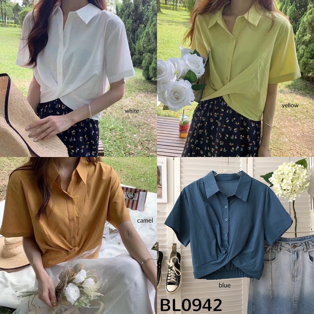 BL0942 เสื้อเชิ้ตไขว้เฮม