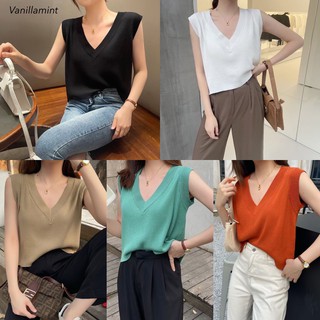 VANILLAMINT รอบ2 เสื้อแขนกุดคอวี CARDIGAN_NISTA​