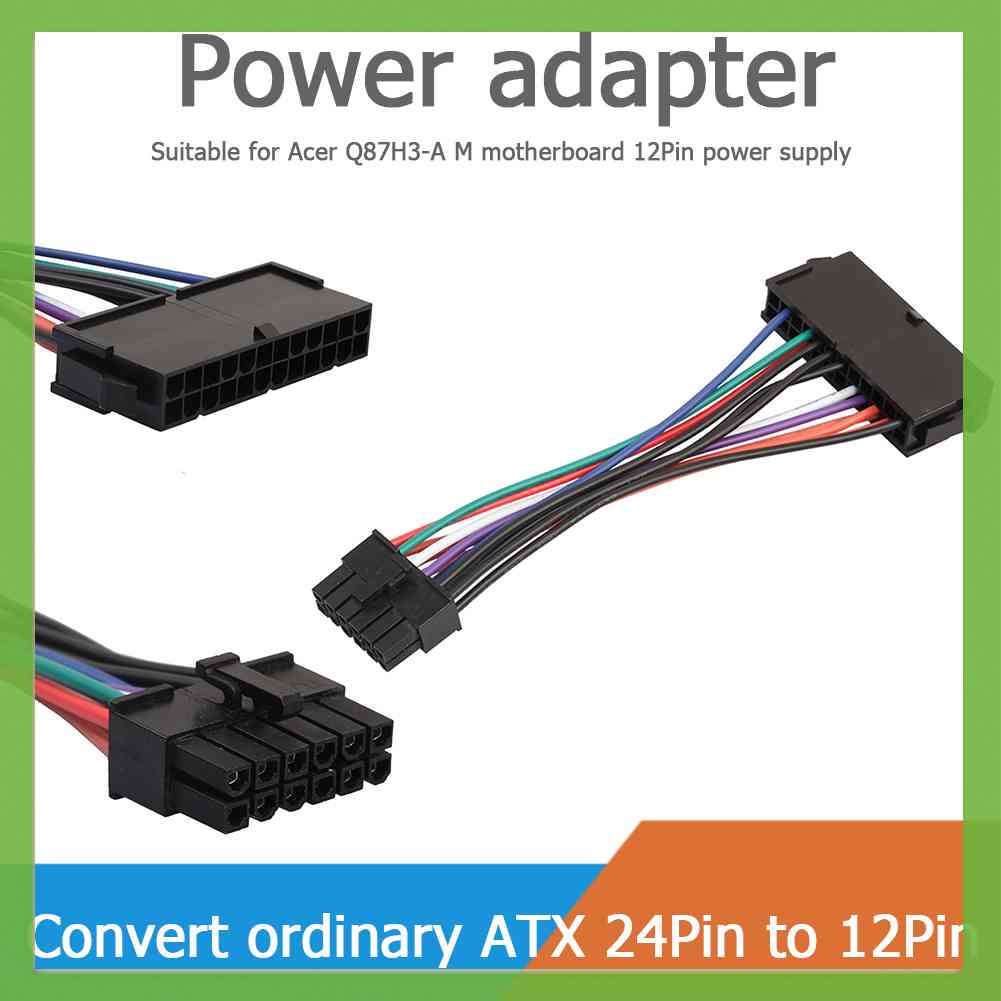 อะแดปเตอร์สายเคเบิลเมนบอร์ด 15 ซม. ATX 24 Pin เป็น 12 Pin สําหรับ Acer Q87H3-AM [Aigoni]