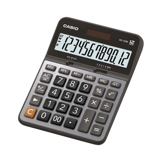 Casio Calculator เครื่องคิดเลข  คาสิโอ รุ่น  DX-120B แบบตั้งโต๊ะ หน้ากากโลหะ 12 หลัก สีเงิน