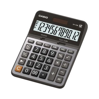 Casio Calculator เครื่องคิดเลข คาสิโอ รุ่น DX-120B แบบตั้งโต๊ะ หน้ากากโลหะ 12 หลัก สีเงิน