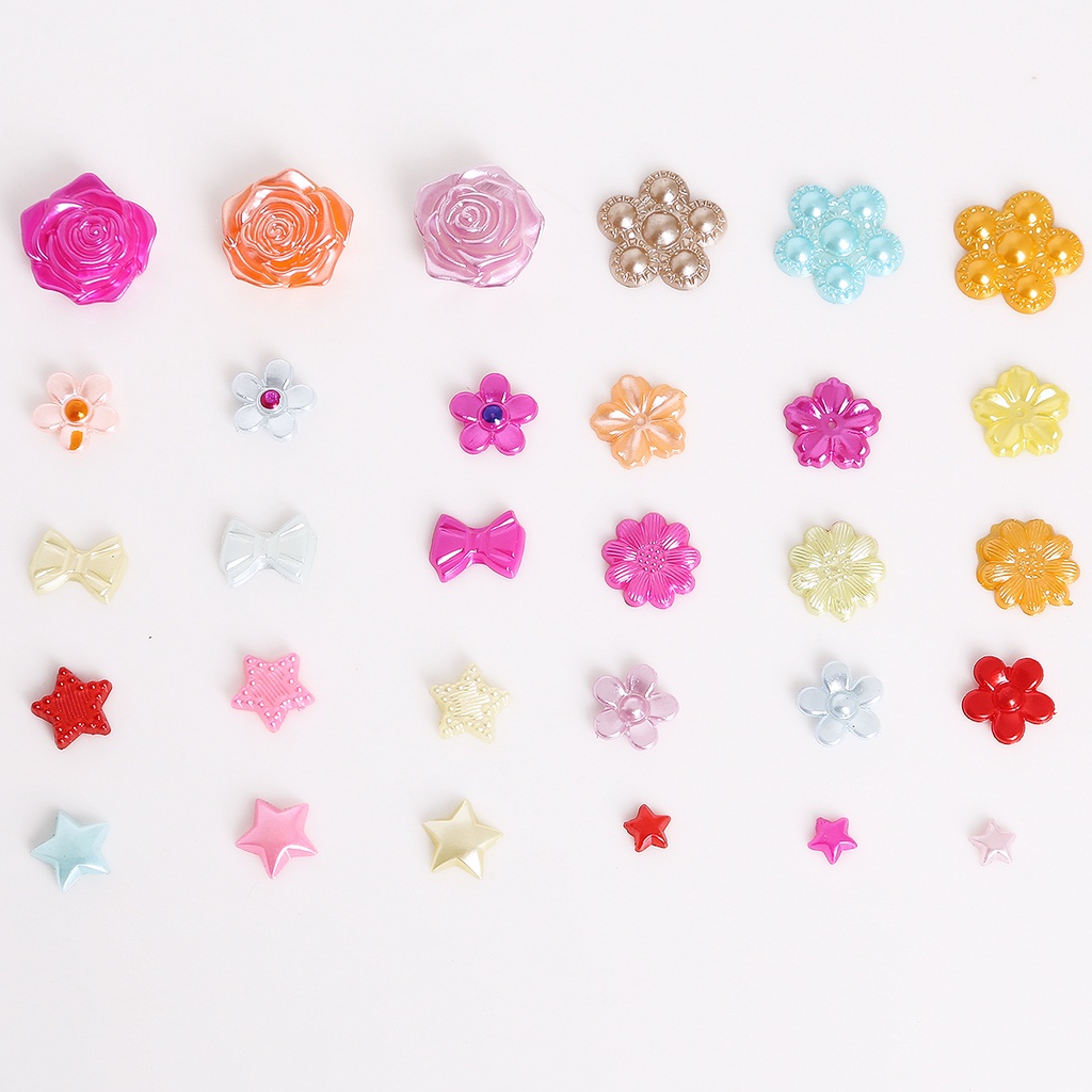 ลูกปัดพลาสติก Abs รูปดอกไม้คละสีสําหรับทําเครื่องประดับ Diy