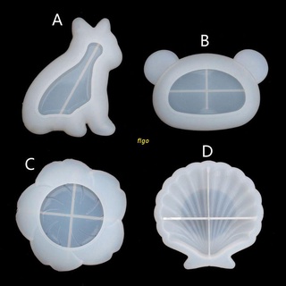 Flgo แม่พิมพ์ซิลิโคนเรซิ่น รูปสุนัขบูลด็อก หมี ดอกไม้ แฮนด์เมด สําหรับทําเครื่องประดับ