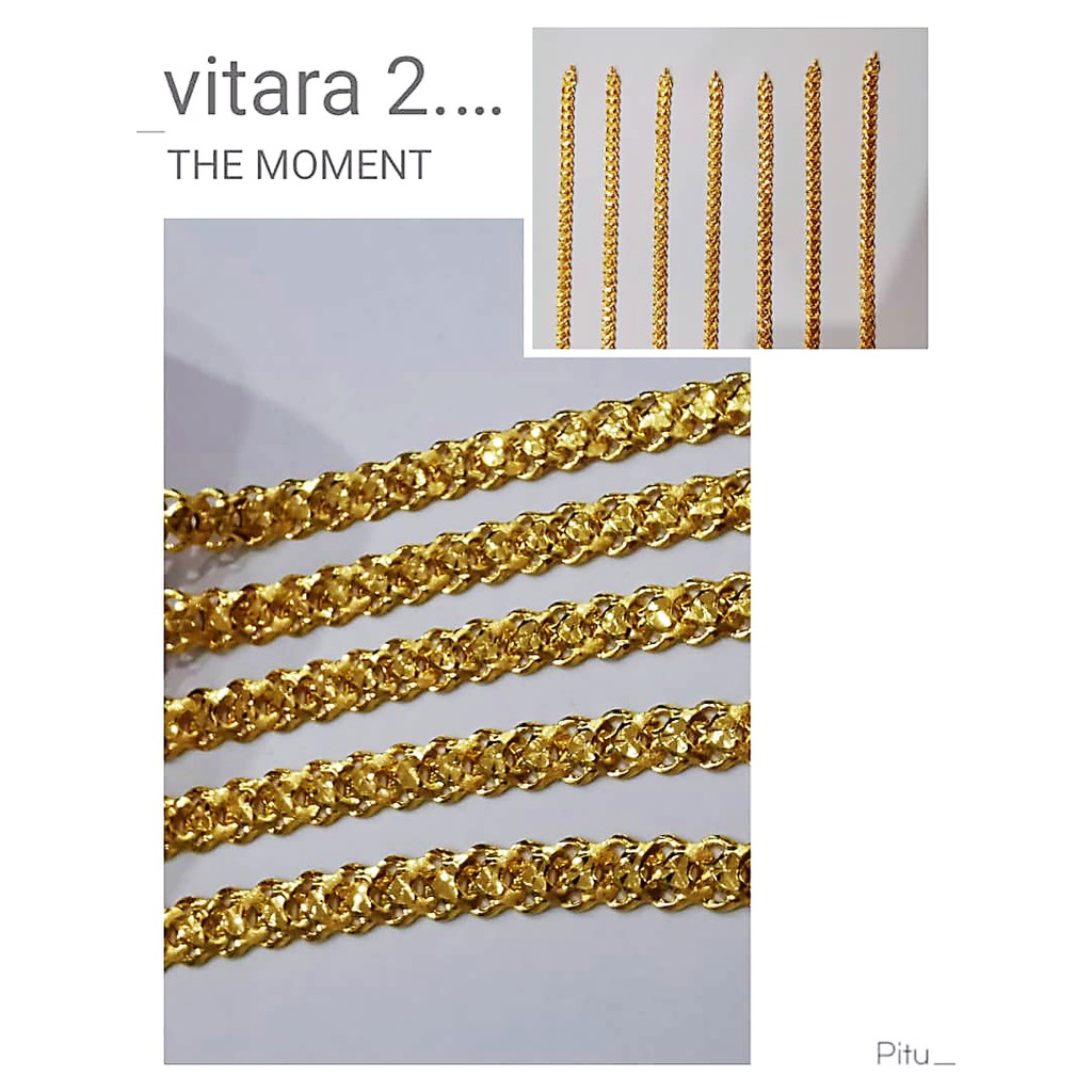 Merdeka 916 Gold 1/C Vitara สร้อยข้อมือโซ่มือ 1/C Vitala Gold 916 (BLV000002)