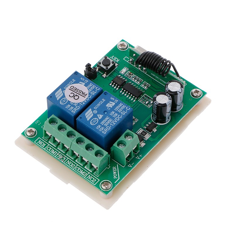 Add Dc 12v 2ch Rf 433 Mhz โมดูลรับสัญญาณไร้สายพร้อมรีโมทควบคุม #7