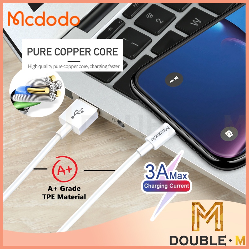Mcdodo CA-602 Element Series 8 Pin to USB Cable 1M (CA-602) กระแสไฟ iP 3A