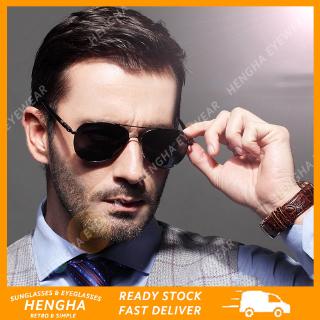 【HENGHA】【พร้อมสต็อก】Aviator Metal Frame Sunglasses Women/Men Polarized Sunglasses