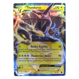 Thundurus EX 38/116 โวลโทลอส Pokemon Matt Card ภาษาอังกฤษ